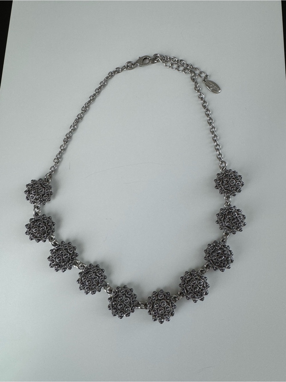Ann Taylor Silver Floral Cluster Necklace